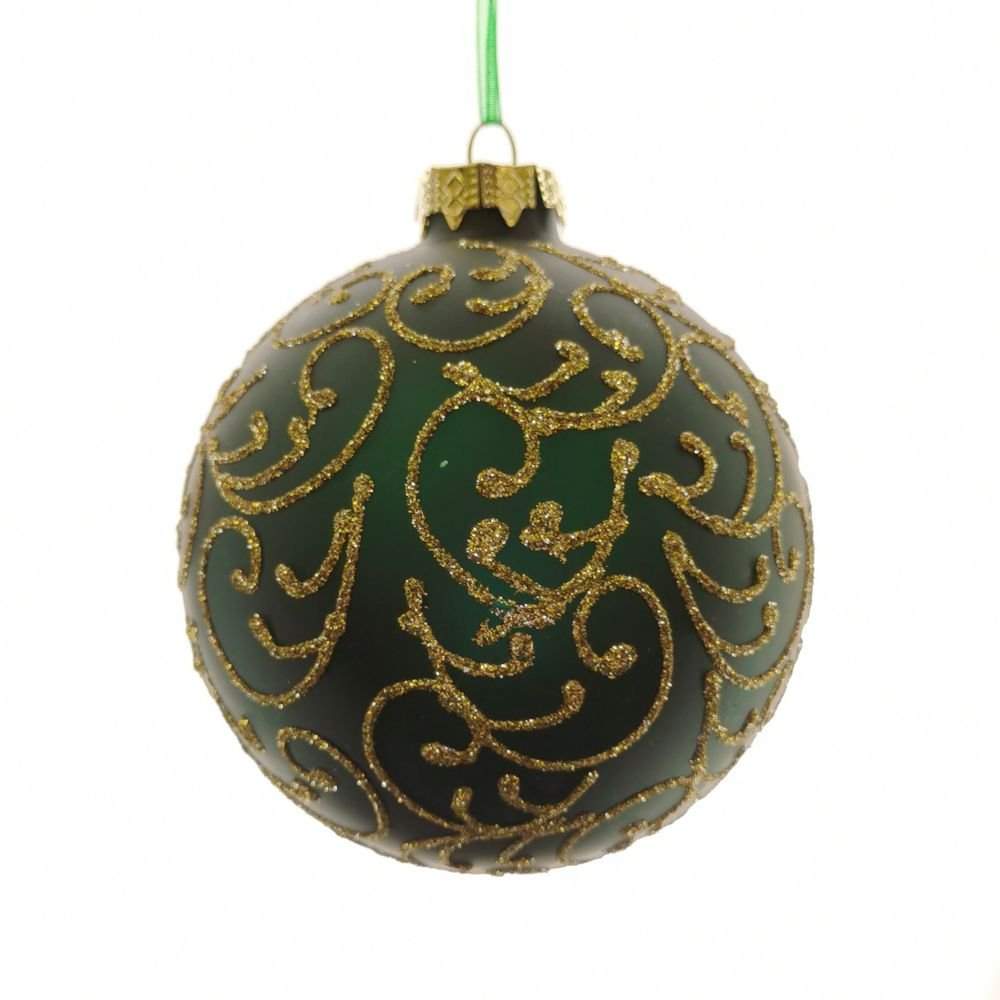 REMECO COLLECTION Игрушка елочная Шар 746270 зеленый/золото стекло 8см