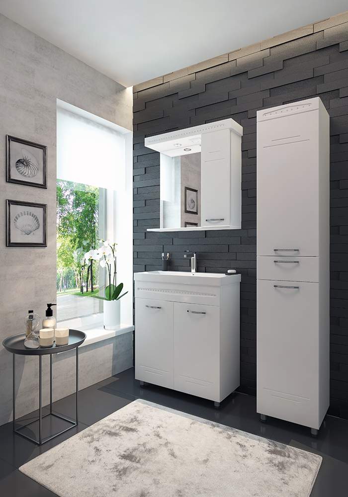 Зеркало EVA GOLD  "Merino 70" №2 белый глянец