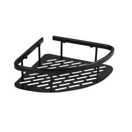 Полочка ТИТАН угл. овальная с лит.дном одинарная, с креп.к стене,черного цв.  76068