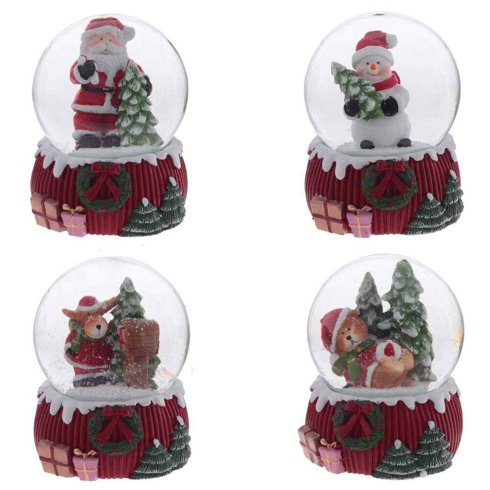 REMECO COLLECTION Фигурка 808416 Шар водяной Мишка/Снеговик/Дед Мороз/Олень 6,5х6,5х9см 