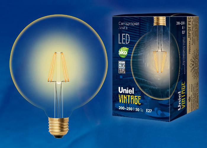 Лампа Uniel LED-G125-8W/Golden/E27  GLV21GO  Vintage UL-00002358