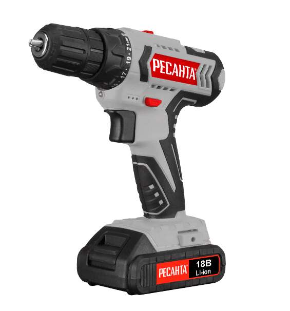 Дрель-шуруповерт Ресанта  ДА-18-2ЛК  аккумуляторная  75/14/5