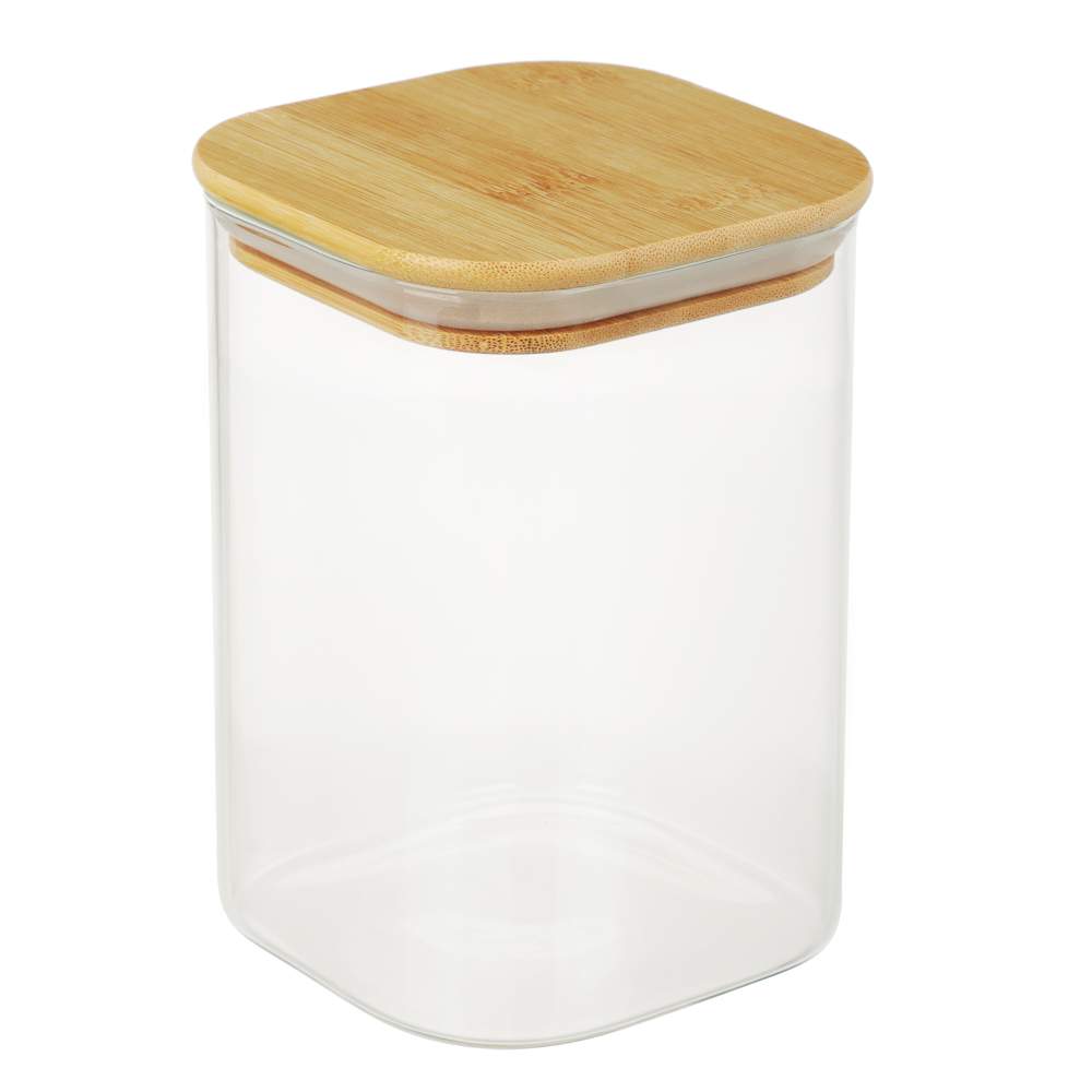 VETTA Банка 828-002 Эко Вуд д/сыпучих 1000мл стекло/бамбук 145x100x100мм  