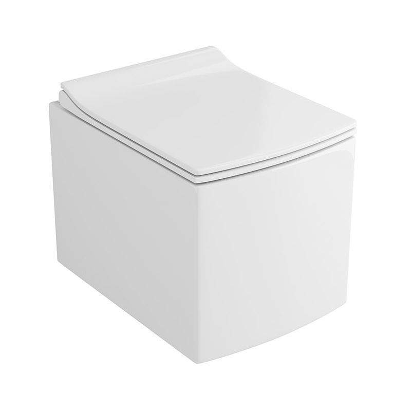 *AZ-0048 Унитаз Azario Quadro(квадр.) подвесной безоб. в комплекте с сидением м/л