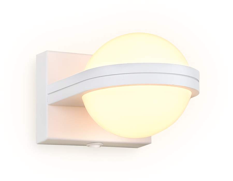 Св-к Бра MAYSUN FW555 SWH белый/песок 5W 80*80*138 настен.с выкл. LED 3000K