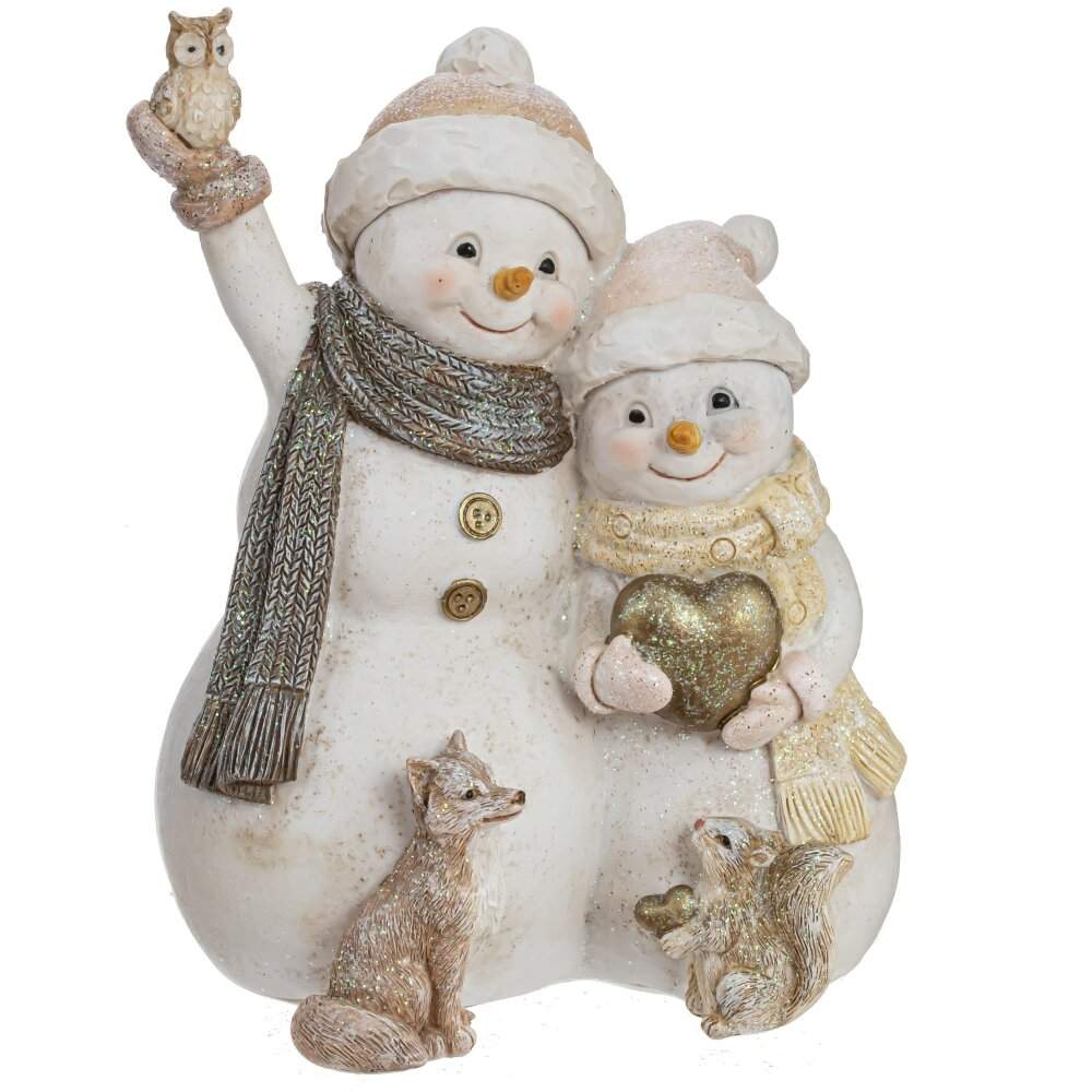 REMECO COLLECTION Фигурка 791672 Снеговики и лесные звери 12х9,5х15,5см (полимер) 