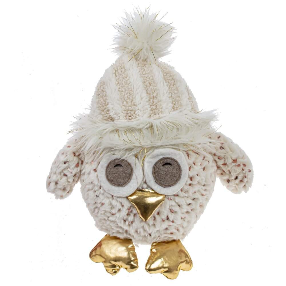 REMECO COLLECTION Игрушка набивная 813439 Сова крем/золото 30х15х34см 