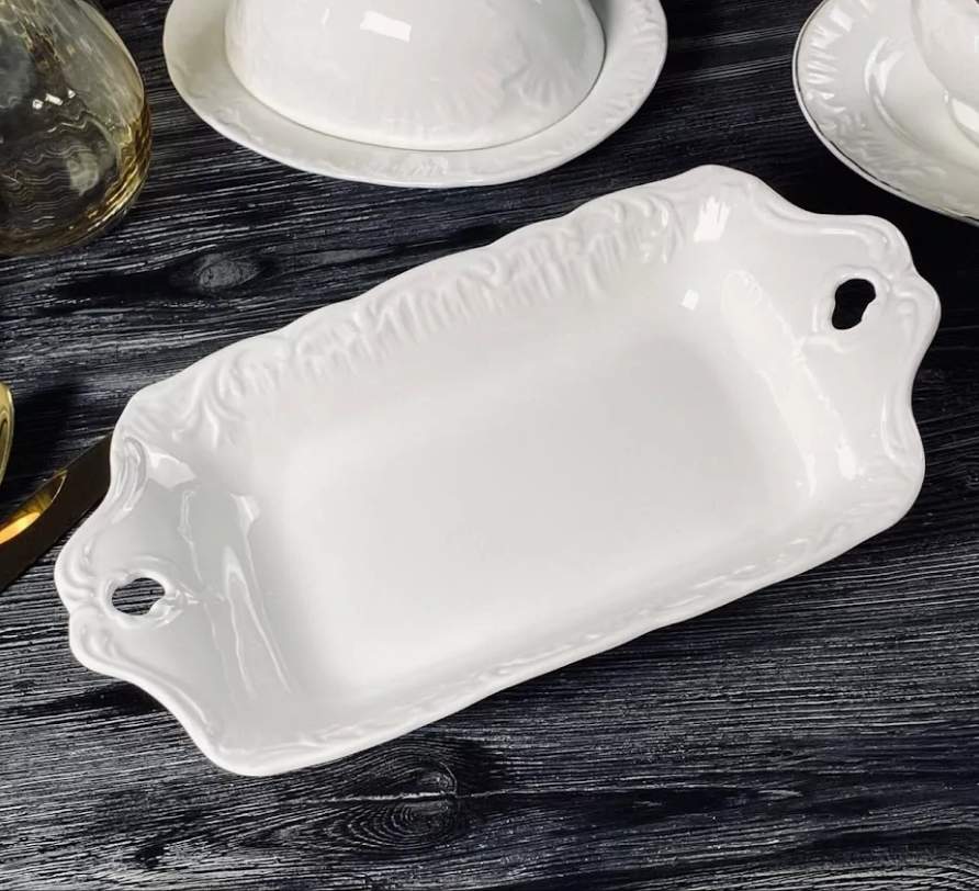 LENARDI Аврора Блюдо 305-035 прямоугольное глубокое с ручками 28х15х5см  