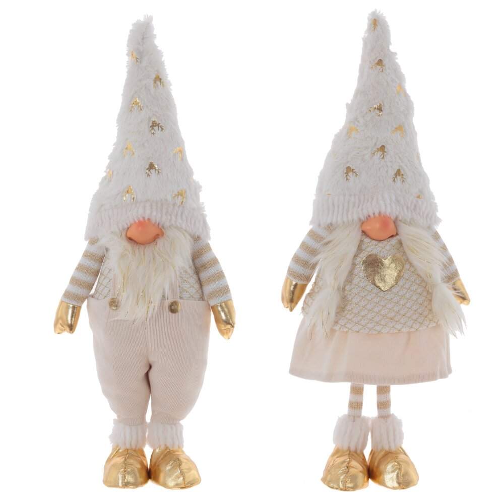 REMECO COLLECTION Игрушка набивная 813436 Гном крем/золото 22х12х55см 2 вида