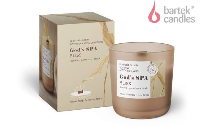 BARTEK Свеча Арома в стакане Божий курорт (God's Spa) 150гр