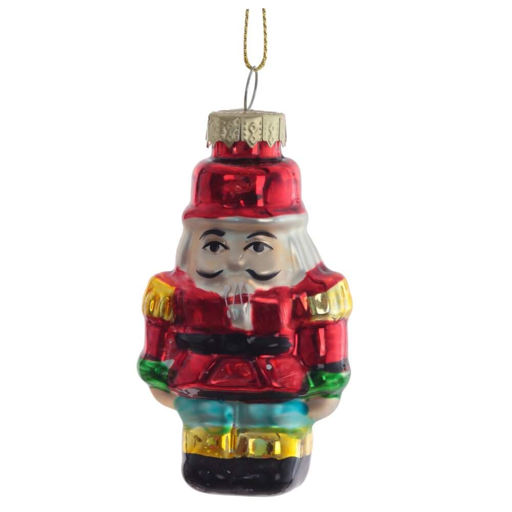 REMECO COLLECTION Игрушка елочная 805725 Щелкунчик 4х3х8,5см (стекло) 