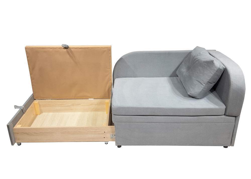 Диван Оникс 3 МД левый угол Simple 01 св.серый/Simple 21 серый.