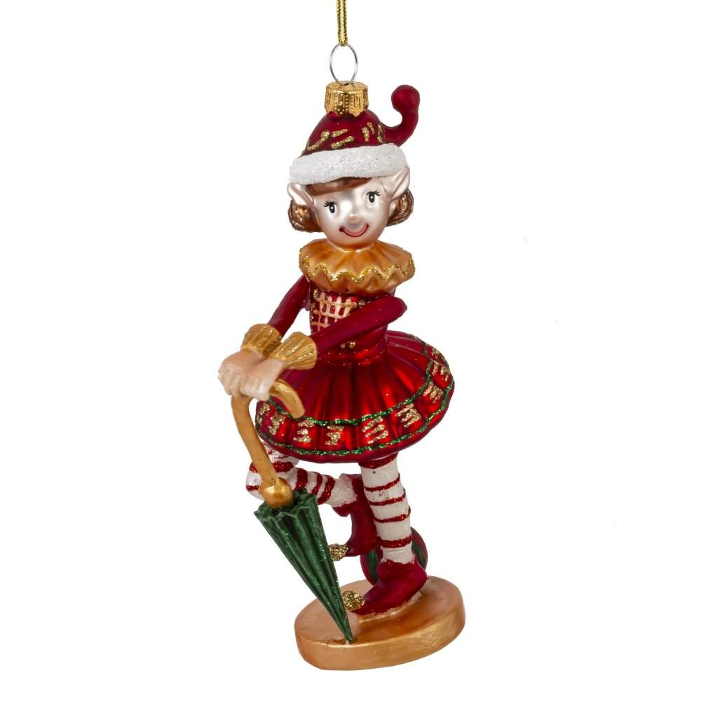 REMECO COLLECTION Игрушка елочная 813801 Девочка-эльф 7х5,5х14,5см (стекло)  