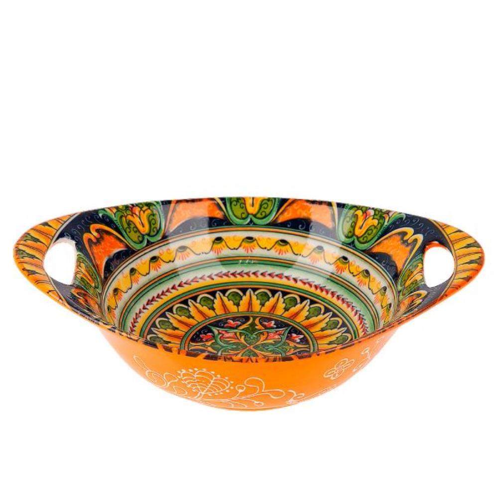 NOUVELLE HOME Arabesque оранжевый Салатник 0860230 овальный с ручками 22,7х15,2х6,6см