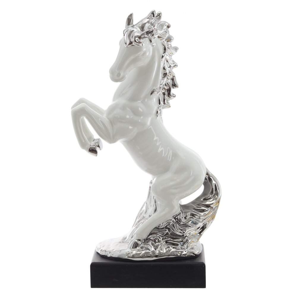 REMECO COLLECTION Фигурка 825293 Лошадь белый/серебро 20х11х38см (керамика) 