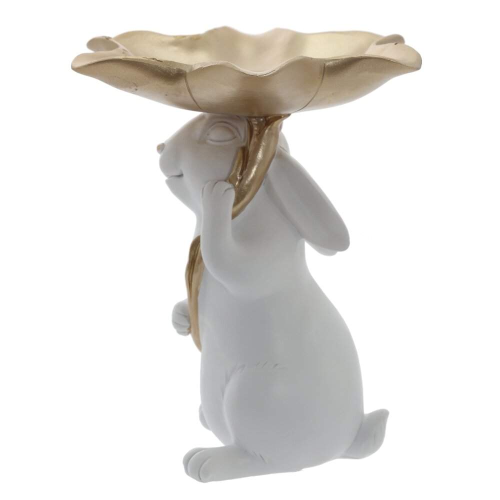REMECO COLLECTION Фигурка декоративная 816117 Заяц с подносом 17,5х17,5х20,5см полимерные материалы