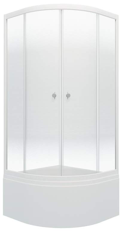 Душевая кабина "Лайт Б" 1/4 круга,Градиент белый, гл.поддон 90х90 + ДН4(9мест + сифон D50мм)