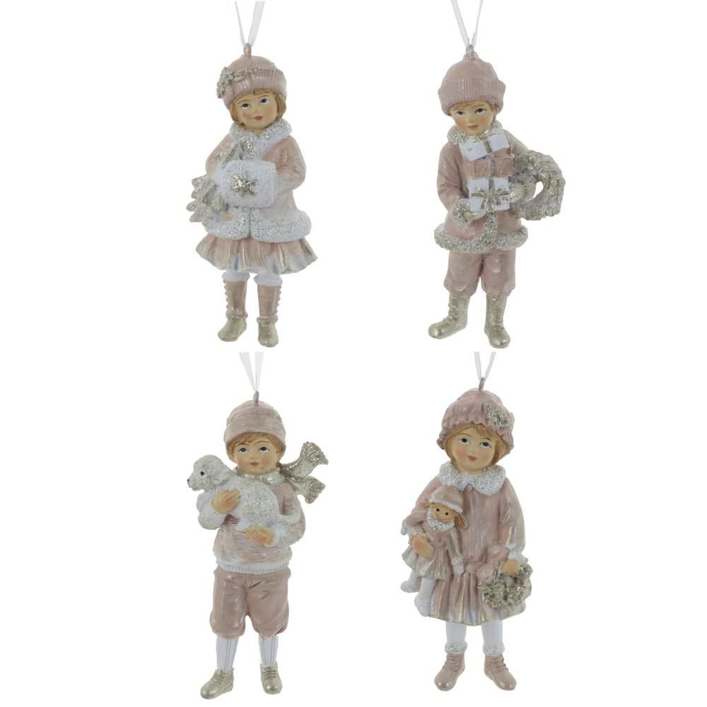 REMECO COLLECTION Украшение 763371 подвесное Дети розовый 5х4х10см 4 вида (полимер)  