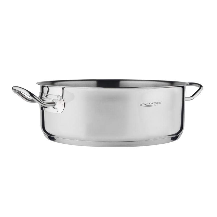 КАТУНЬ Общепит Кастрюля  8л d32 h12 низкая без крышки нерж.тройное дно КТ-ОБ-08Н