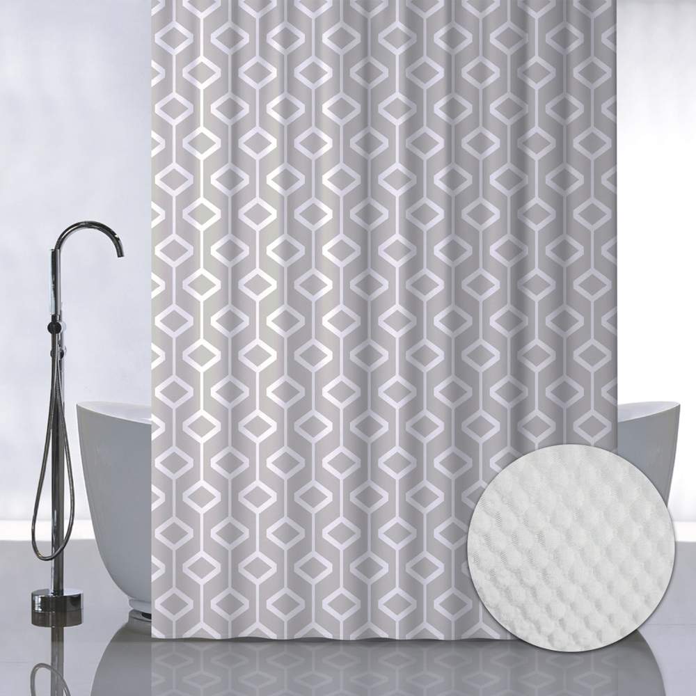 Штора д/ванной без колец 05-06 БЕЖЕВЫЕ РОМБЫ Санакс