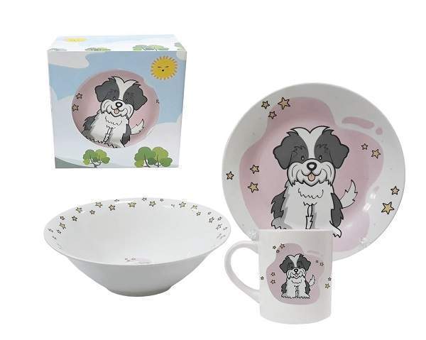 ФОКУС Набор детской посуды Собачка со звездами 3пр. 3-3208