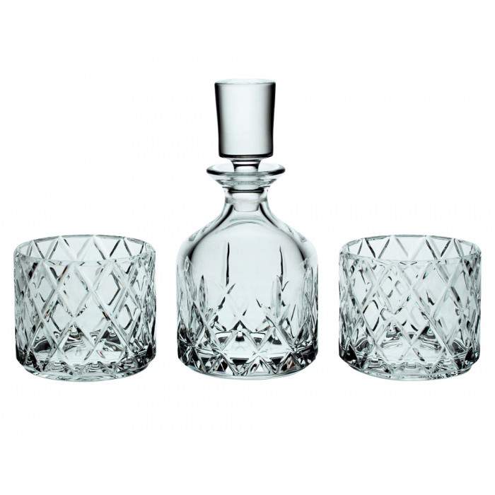 CRYSTAL BOHEMIA Набор Minister д/виски (штоф 250мл +2 стакана 250мл) 99999/11037/859 БПХ736