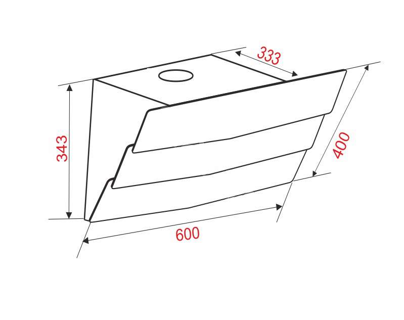 Кухонный воздухоочиститель ATLAN 3489  LCD  60см  white 650м3ч