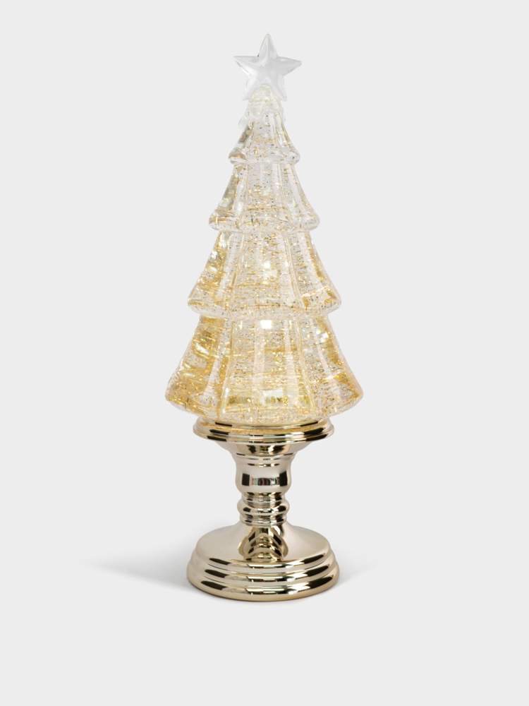 ANNA LAFARG Фигурка Ель с блестками 12х12х35см (подсветка,вьюга,3хАА) ANLAF-YJJS07236 