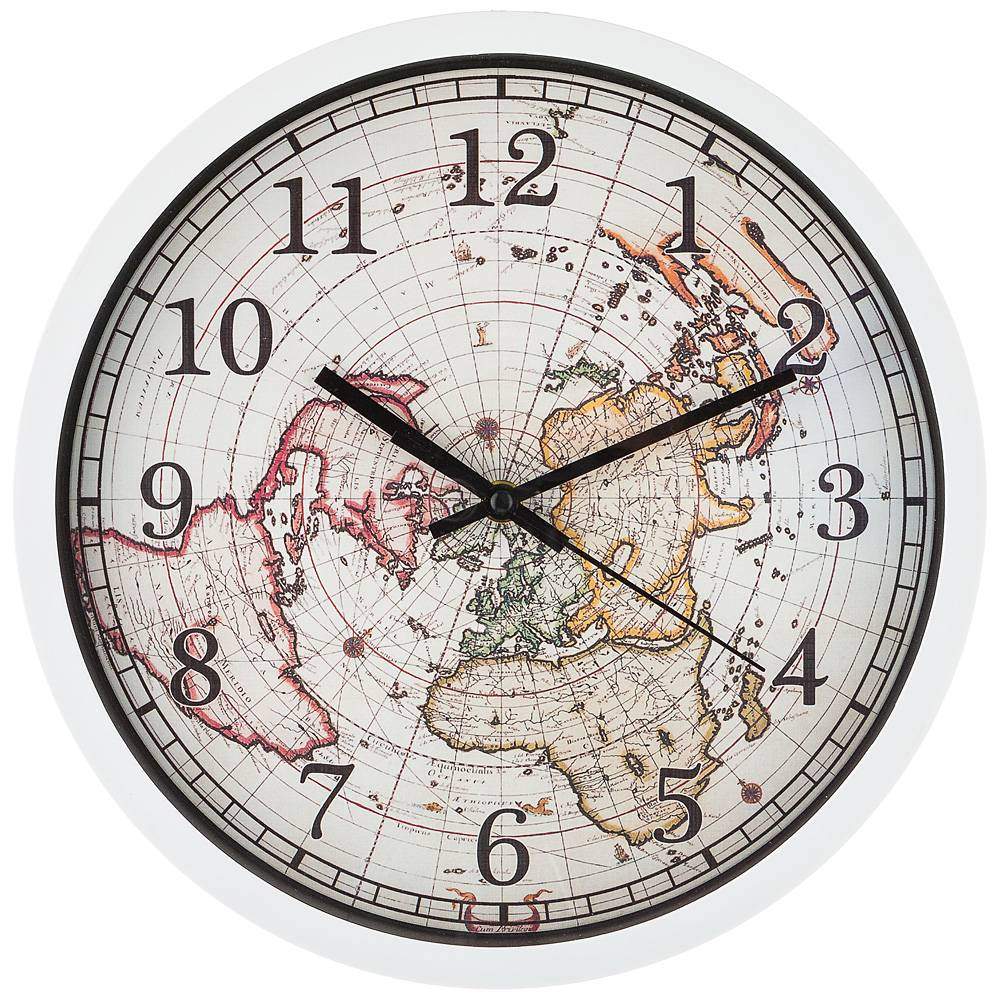 LEFARD Часы 220-378 World Map настенные d31см пластик 