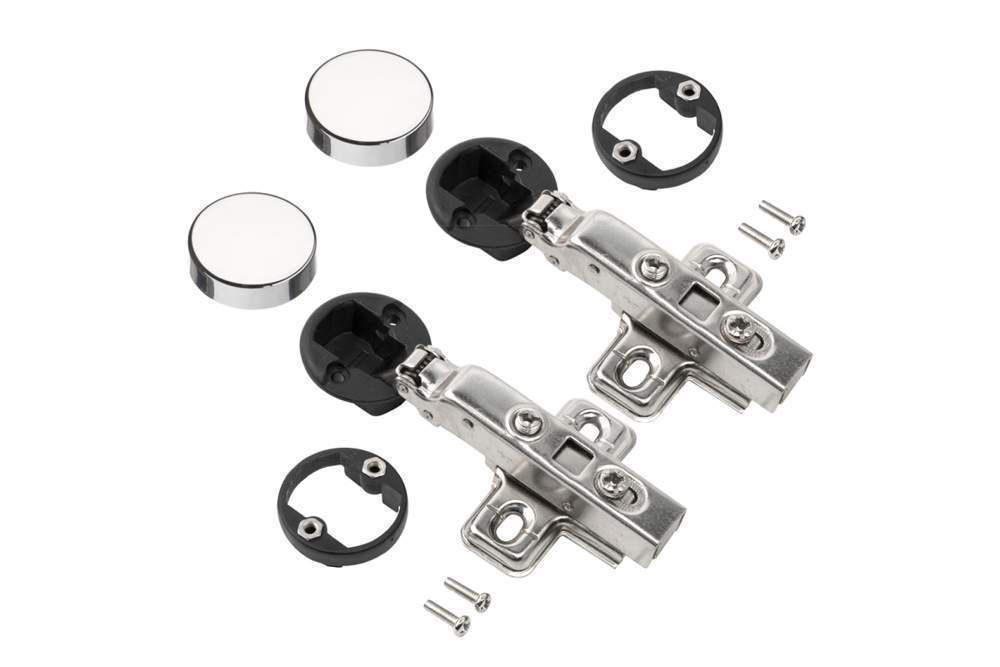 Петля четырехшарнирная clip-on с доводчиком , накладная,  M320-Full + Заглушка пластиковая для петли