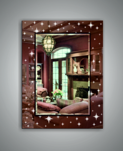 *Зеркало  80х60см  45425бр  фацет + декор зеркало  бронза