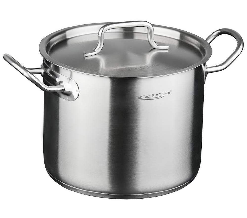 КАТУНЬ Общепит-Шеф Кастрюля  5л d20 h16 с мет.крышкой нерж.тройное дно КТ-ОБ-05 