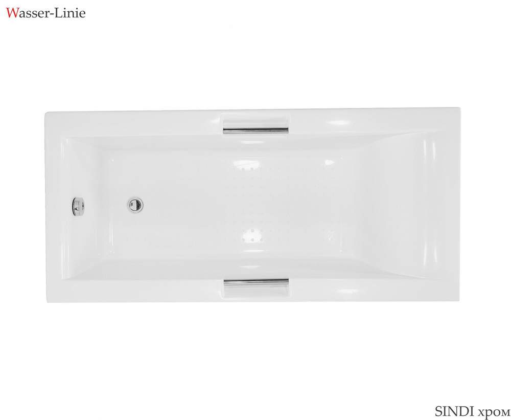 Ванна SINDI 1500x750+экран+каркас сварной+комплектующие Хром