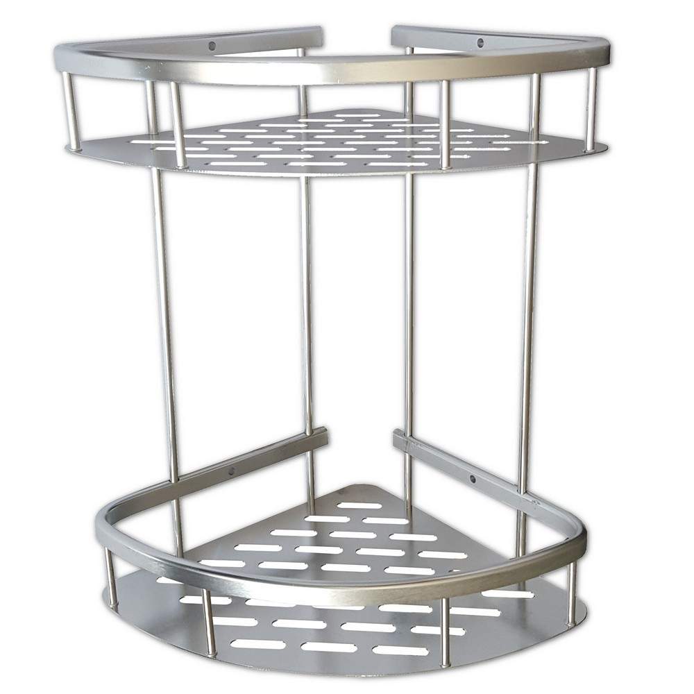 Полочка САНАКС  углов.  двойная,алюмин.,с литым дном  22см  75069