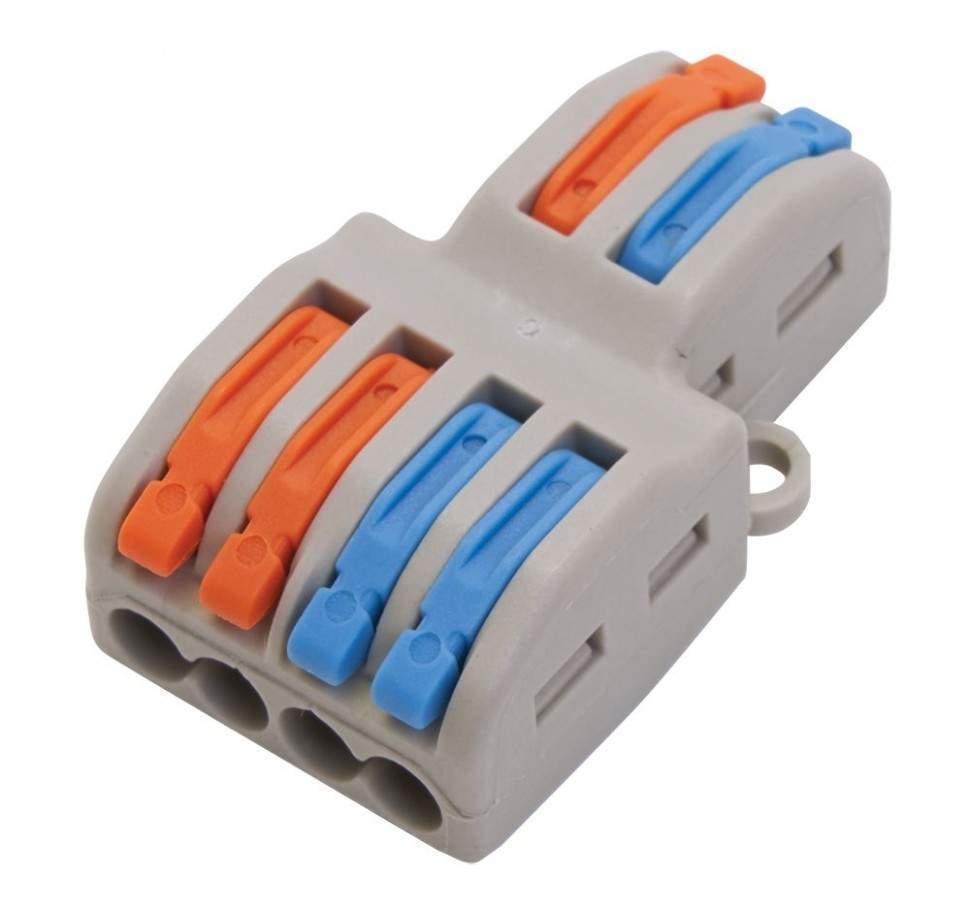 Клемма STEKKER - 2 контакт. группы (1 ввод, 2 вывода на полюс) LD222-424