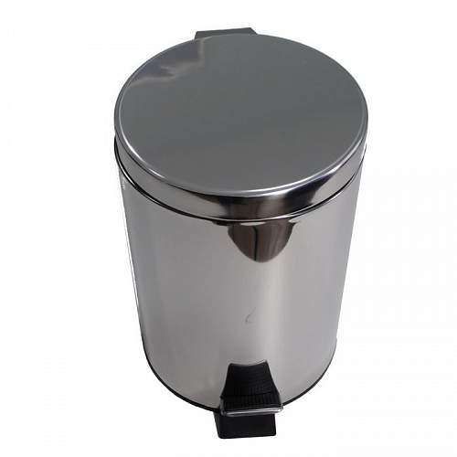 Ведро круглое   5л с пед. пневматика с доводчиком  нерж  105-P