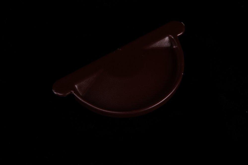 Заглушка желоба торцевая универсальная Optima 125мм  RAL 8017