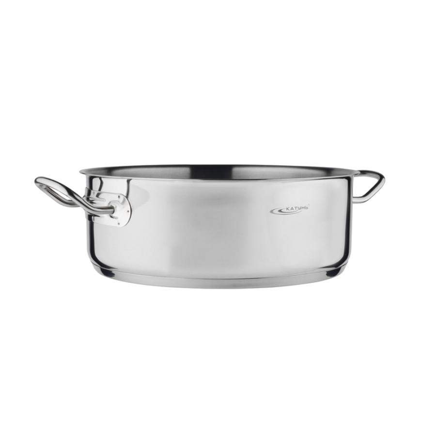 КАТУНЬ Общепит Кастрюля  6л d28 h10 низкая без крышки нерж.тройное дно КТ-ОБ-06Н