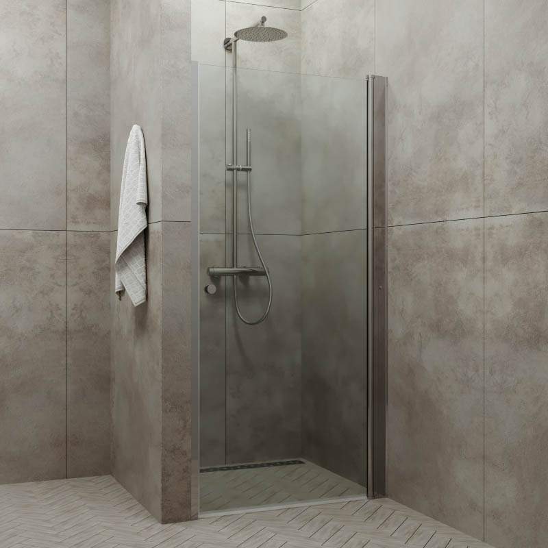 Дверь душевая Уно хром, прозр. 90*185 (1место)