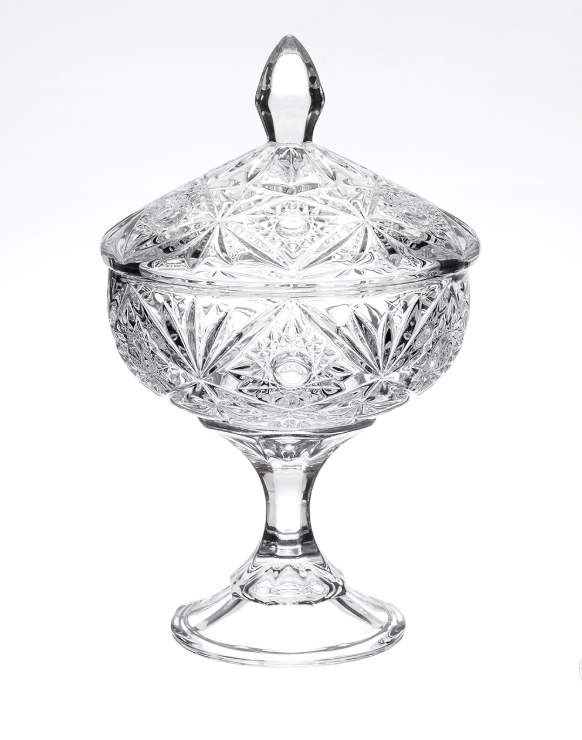 CRYSTALITE BOHEMIA Ваза Miranda 24см д/конфет с крышкой на ножке стекло 19390