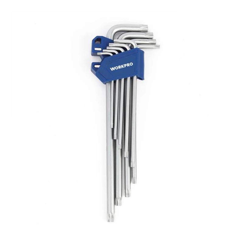 Набор ключей WORKPRO** шестигран.  9PC S2 с дл.ручкой WP222036