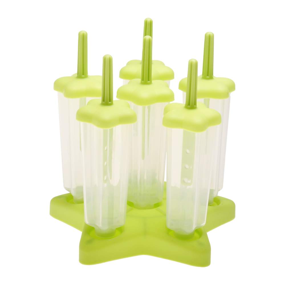 OFENBACH Форма 10118 д/мороженого 6 ячеек+подставка пластик (зеленый)