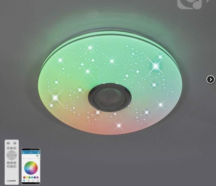 Люстра музыкальная светод. MUSIC RGB 25W   R-APP-260-WHITE/CHROME-220-IP20