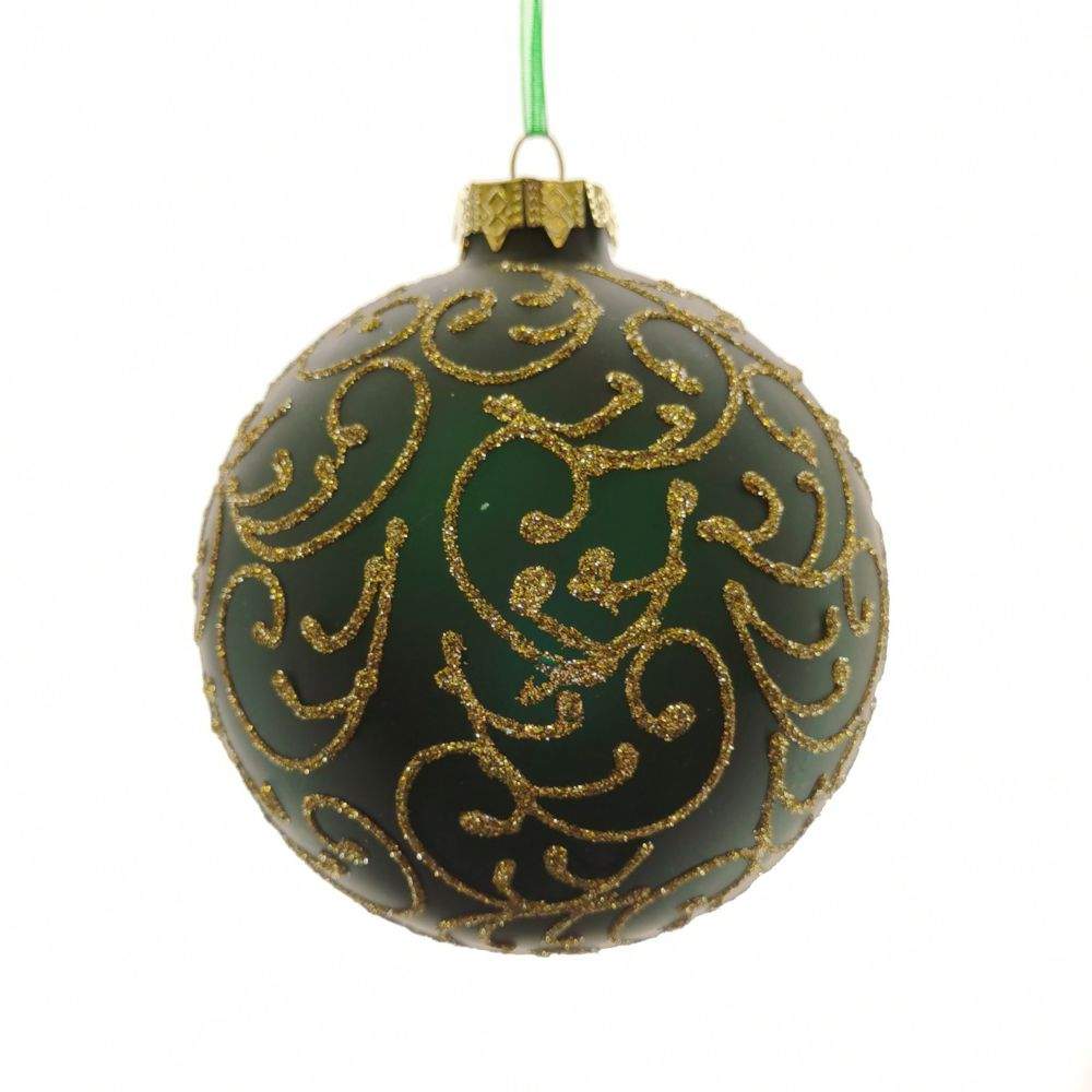 REMECO COLLECTION Игрушка елочная Шар 746271 зеленый/золото стекло 10см