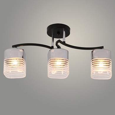 GH90072/3  BK+CR  Люстра 3*60W E27 d520 h250  KK23 черный/хром