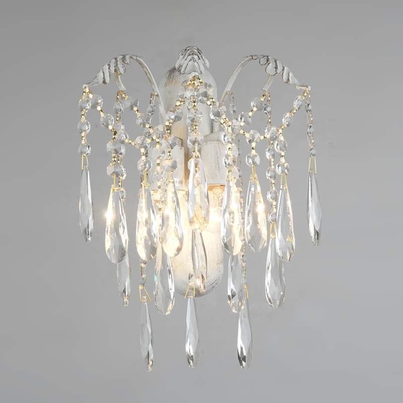 Бра E1659/2W WH+FGD белое золото/хрусталь 