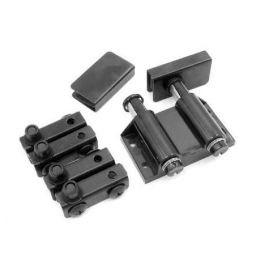 Петля распашная с магнитом на 2 двери Чёрная