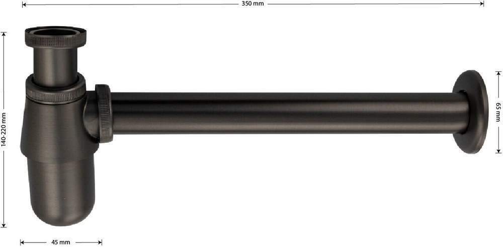 Нижняя часть сифона  Brimix  8713 нерж.ст антиванд.,графит