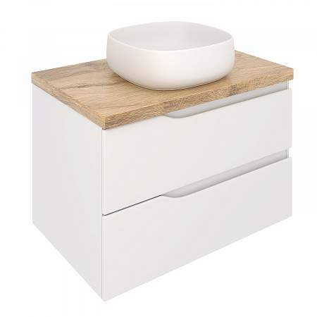 Тумба Nordic 80/2ящ.подв. + столеш.массив Nordic 800*520*40/ясень 2080CNOR/H