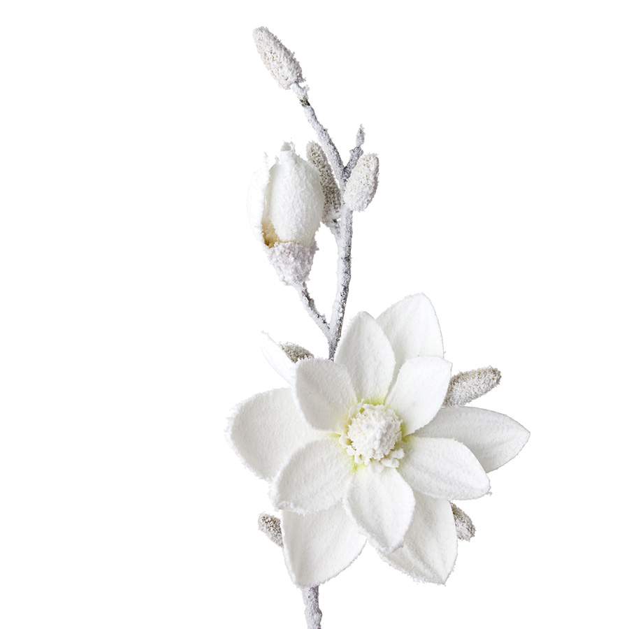 DECOLINE Цветок Магнолия 17060042-WH06002 заснеженная 56см белый 